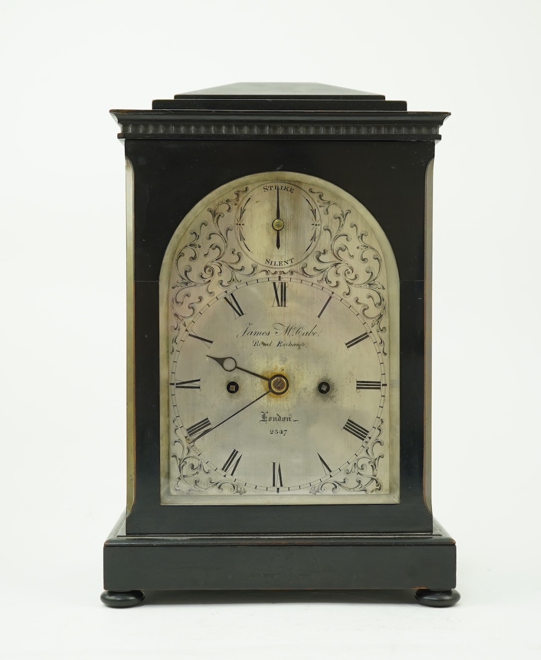 An early 19th century double fusee ebonised bracket clock by James McCabe